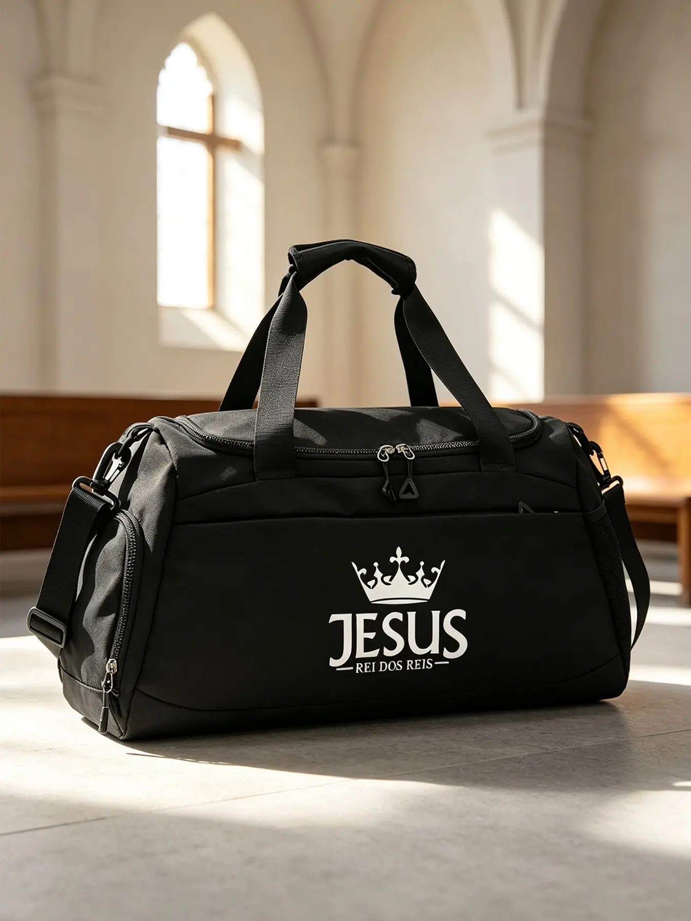 Jesus Duffel/weekender Bag, Sporty Print Design, Large Capacity, Zip Closure, Travel & Training Bag, Ideal Gift for Fitness Enthusiasts