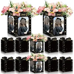 Graduation Centerpieces Class of 2026 - 6 Pcs Photo Display Box DIY Grad Party Table Decor Cardboard Picture Props with Honeycomb Base Congrats Grad Party Favor for High School College Graduation Gifts Photoshoot Teachers Parents Daughter Son Essentials