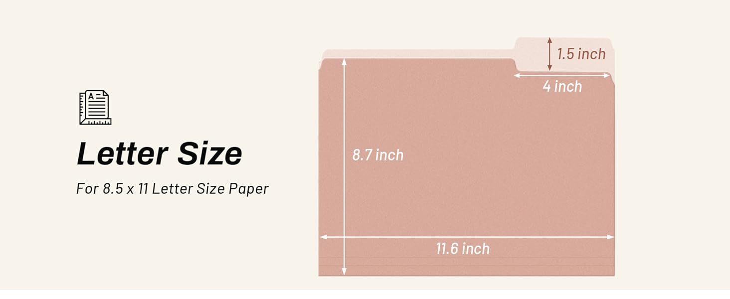 File Folders, 30 Pack Manilla Folders 8.5 x 11, Colored File Folders Home Office School Supplies for Documents Files Paper, 6 Soft Colors