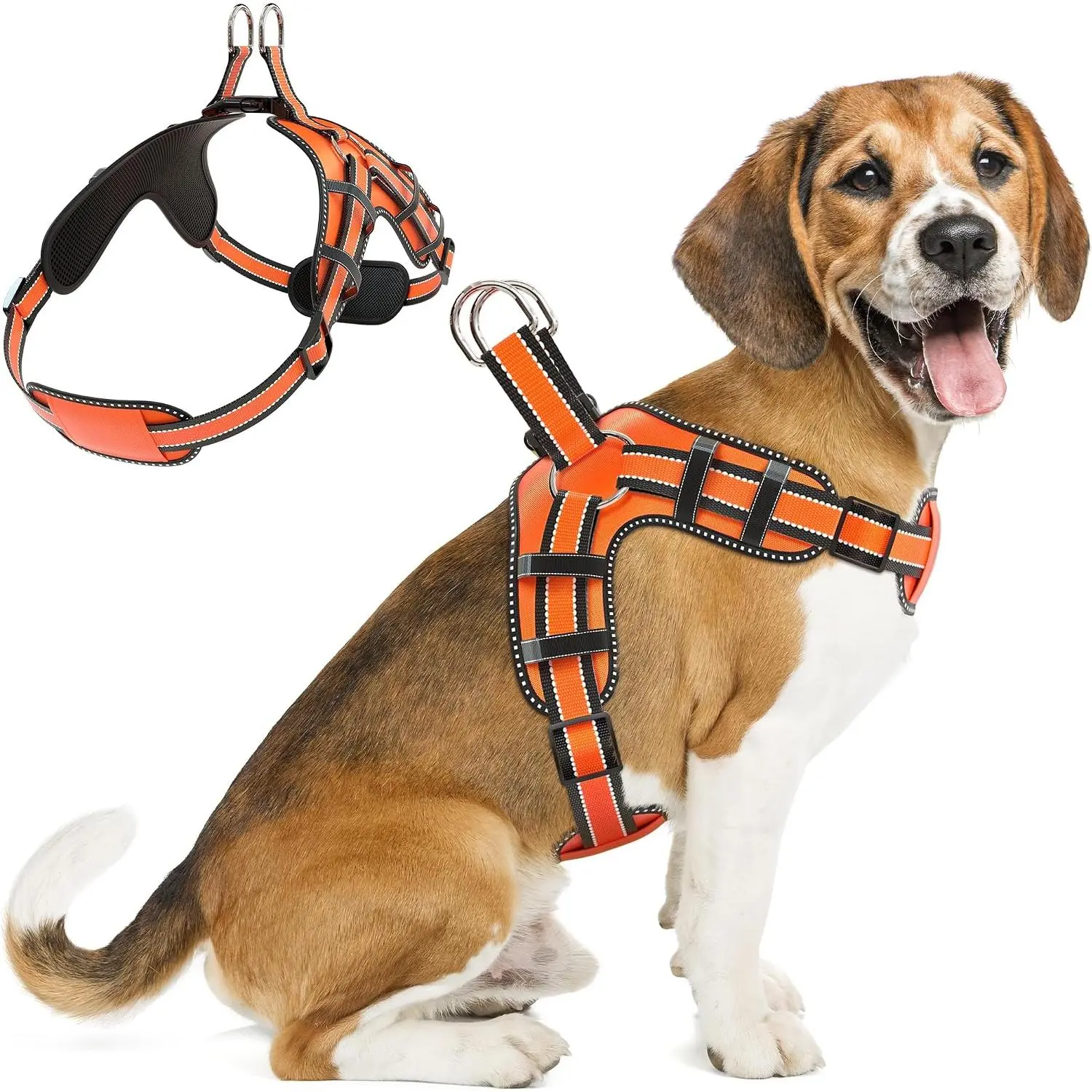 Dog Harness for Medium Dogs Back D-Ring Control No Choking Pressure-Free Chest Design Comfortable Padded Adjustable Reflective Vest Harness for Daily Walks Training Easy Control Outdoor Use Secure Fit