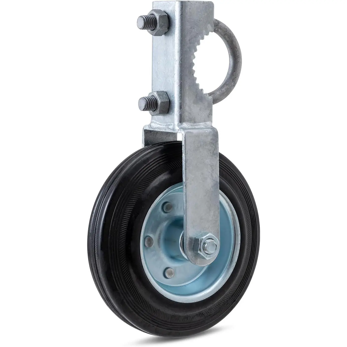 Metal tube door wheels, 6inch heavy-duty support wheels, 1 piece| Heavy-duty farm gate wheel, adjustable, suitable for 1-5/8" to 2" frames, chain-link fence gate hardware