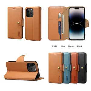 Compatible with iPhone 17 Pro Max/ 16/15 /14/13 (only 2 Cards) PU leather case, flip cover wallet stand, shockproof and wear-resistant all-inclusive card insertion phone case-XHS06