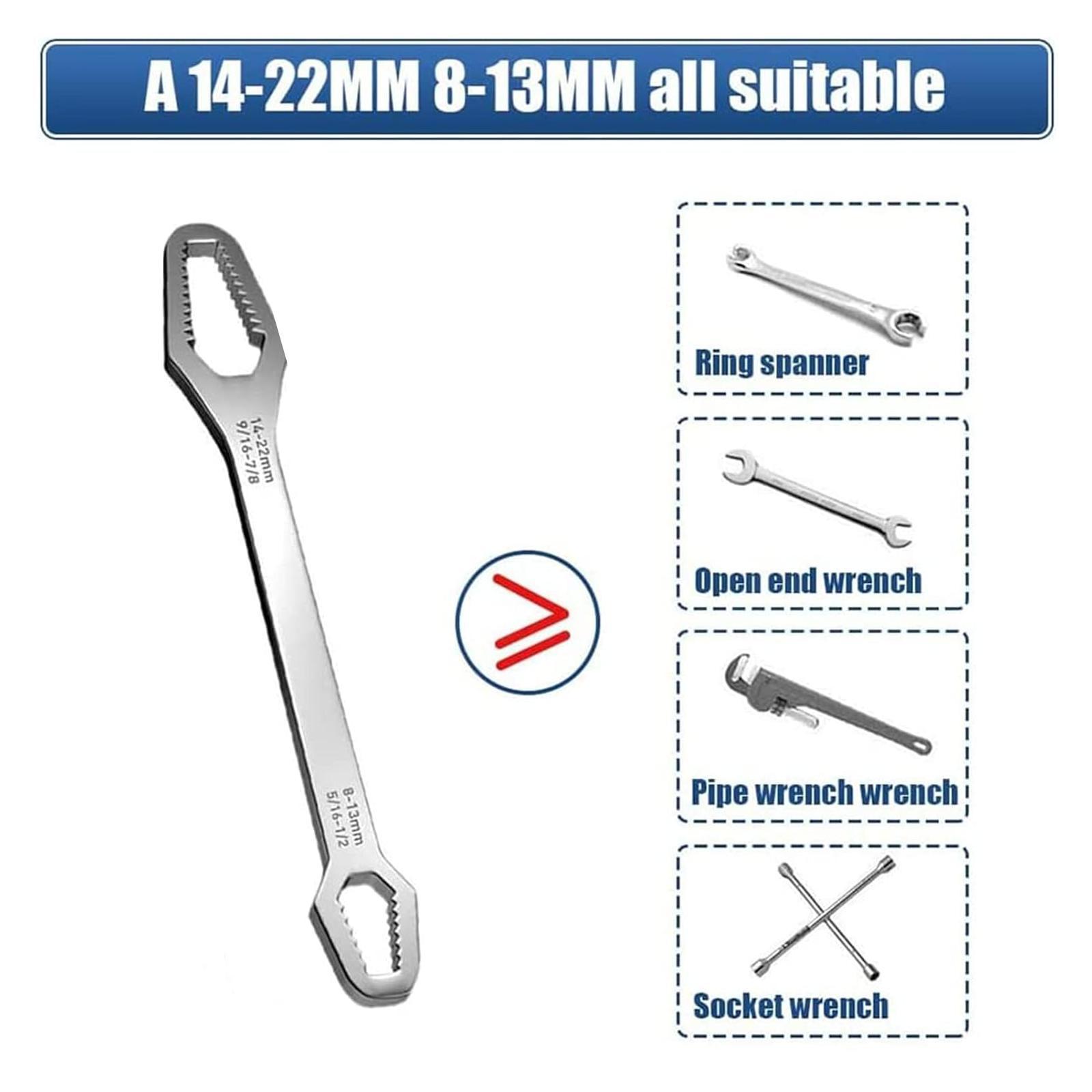 Double-head Torx Spanner,Universal Car Torx Wrench,8-24mm Self-tightening Wrench,Non-Slip Multi-function Wrench for Most Nuts & Bolts Repair,Professional Car Assembly & Disassembly Tool
