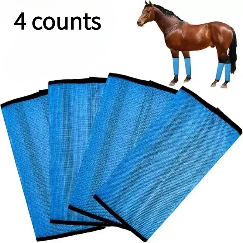 Horse Leg Protectors (4-piece set), breathable outdoor equestrian leg guards, professional insect-proof horse leg protectors