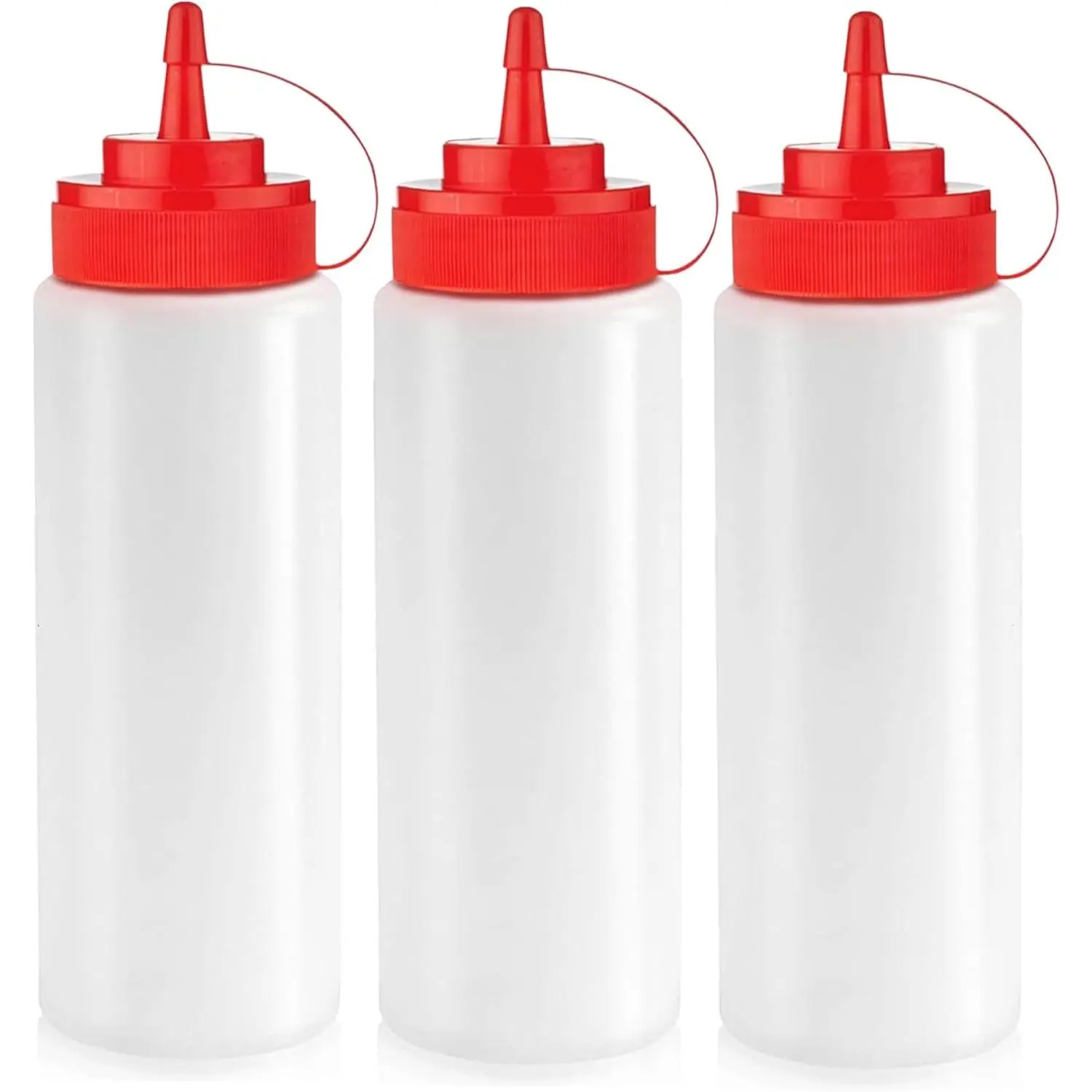 12 oz Condiment Squeeze Bottles for Sauces - Leak Proof Oil, Syrup, Dressing  Bottles - 3 Pack