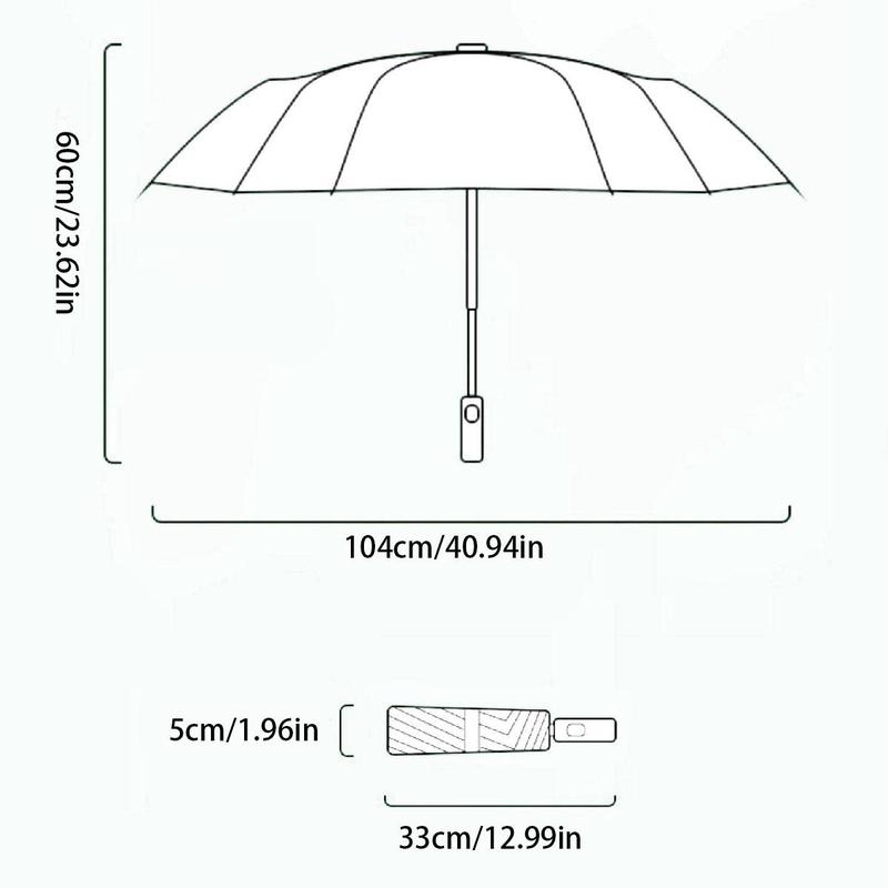 Automatic Opening & Closing Folding Umbrella, 1 Count Portable Windproof Umbrella, Rainproof Large UV Protective Umbrella for Outdoor Travel, Lightweight Foldable Umbrella