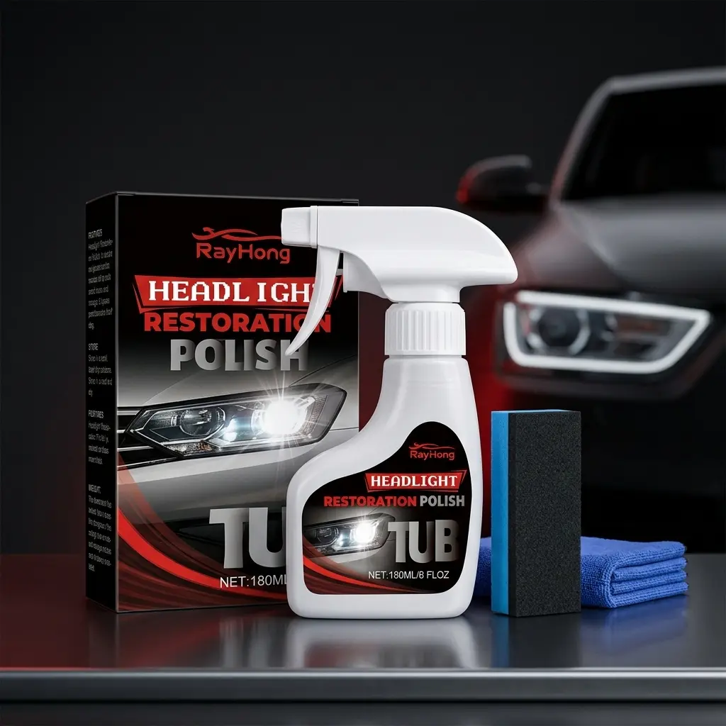 Headlight Restoration Kit, Car Headlight Cleaner and Lens Restorer for Oxidation, Yellowing and Cloudy Lights