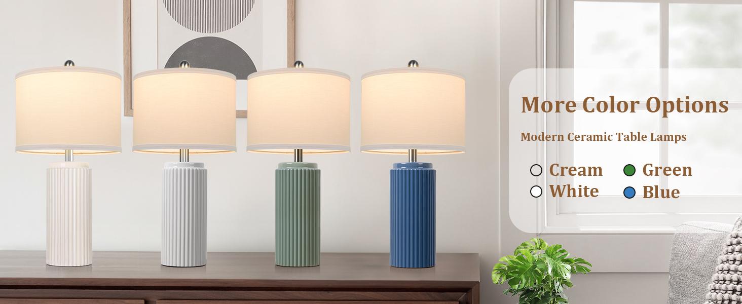 23.5’’ Farmhouse Table Lamps for Living Room Set of 2, Modern Elegant Ceramic Bedside Nightstand Lamps with White Linen Shade for Bedroom, Coastal Lamps Set for Study Home Office 23.5’’ Farmhouse Table Lamps for Living Room Set of 2, Modern Elegant Ceramic Bedside Nightstand Lamps with White Linen Shade for Bedroom, Coastal Lamps Set for Study Home Office