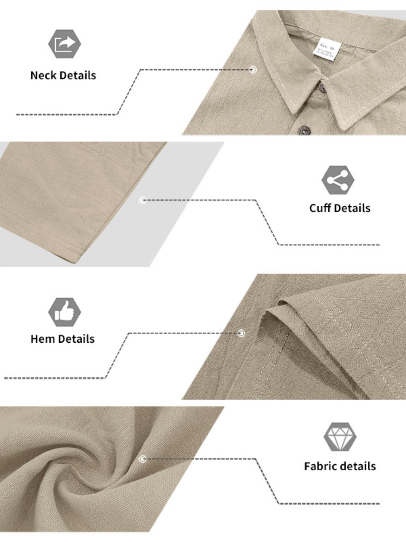 Men's Linen Long Sleeve Polo Shirt, Beach Vacation Style, Skin-Friendly Breathable Loose Fit, Casual Spring & Fall Wear, Menswear