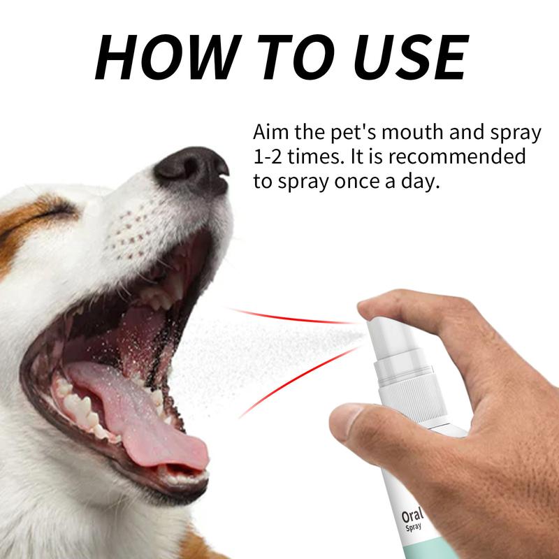 Pet Mint Flavor Fresh Breath Spray, Oral Care for Dogs & Cats, Eliminate Bad Odor, Dental Hygiene Solution, Essential Pet Grooming Tool