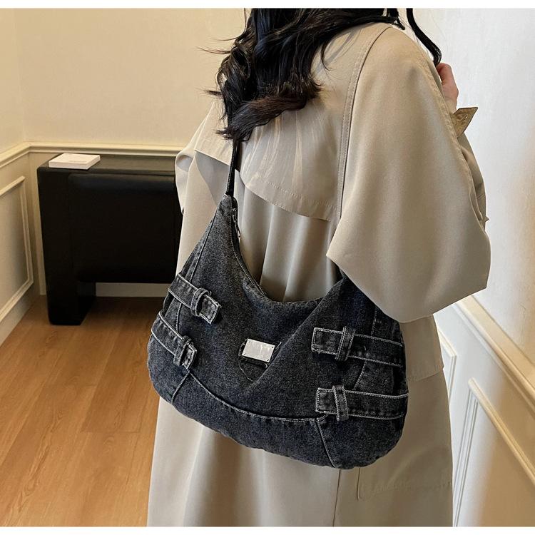 New Fashion Large Capacity Denim Crossbody Shoulder Bag for Women Casual Storage Bag Textured Casual and Versatile Coach Bag