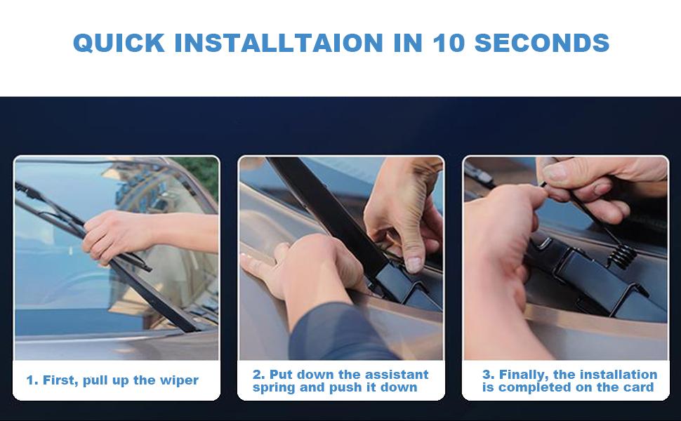 Windshield Wiper Arm Pressure Spring Booster - Wiper Arm Puller Tool for Improved Visibility in Rain/Snow - Enhance Wiper Performance - Easy Installation 4PCS Wiper Pressurizer