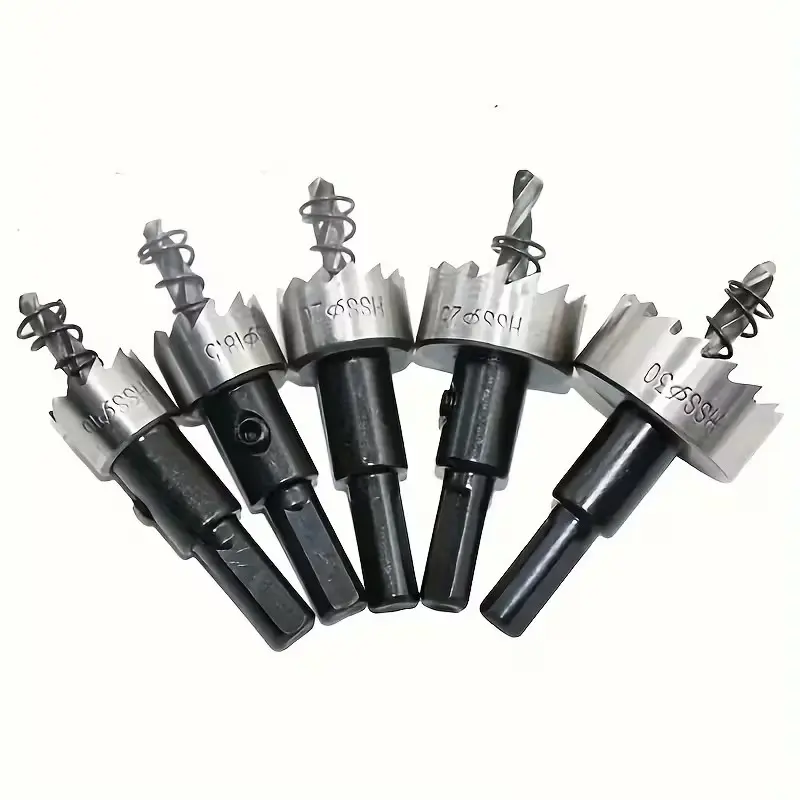 Five-Piece Durable Hole Cutter Set, Multi-Functional Drill Bit Kit, Suitable for Metal and Wood, Anti-Break, Anti-Rust, Easy Assembly and Cleaning
