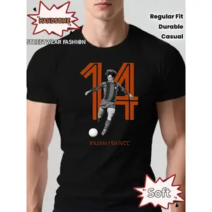 Men'S J-Johan C-Ruyff Signature Graphic T-Shirt - a Vintage Classic with Name/Initial Print, Casual Crew Neck Design, Durable Materials, Comfortable Fit, Print Shirt, Regular Fit for Fashion Enthusiasts - Machine Washable, Suitable for All Seasons
