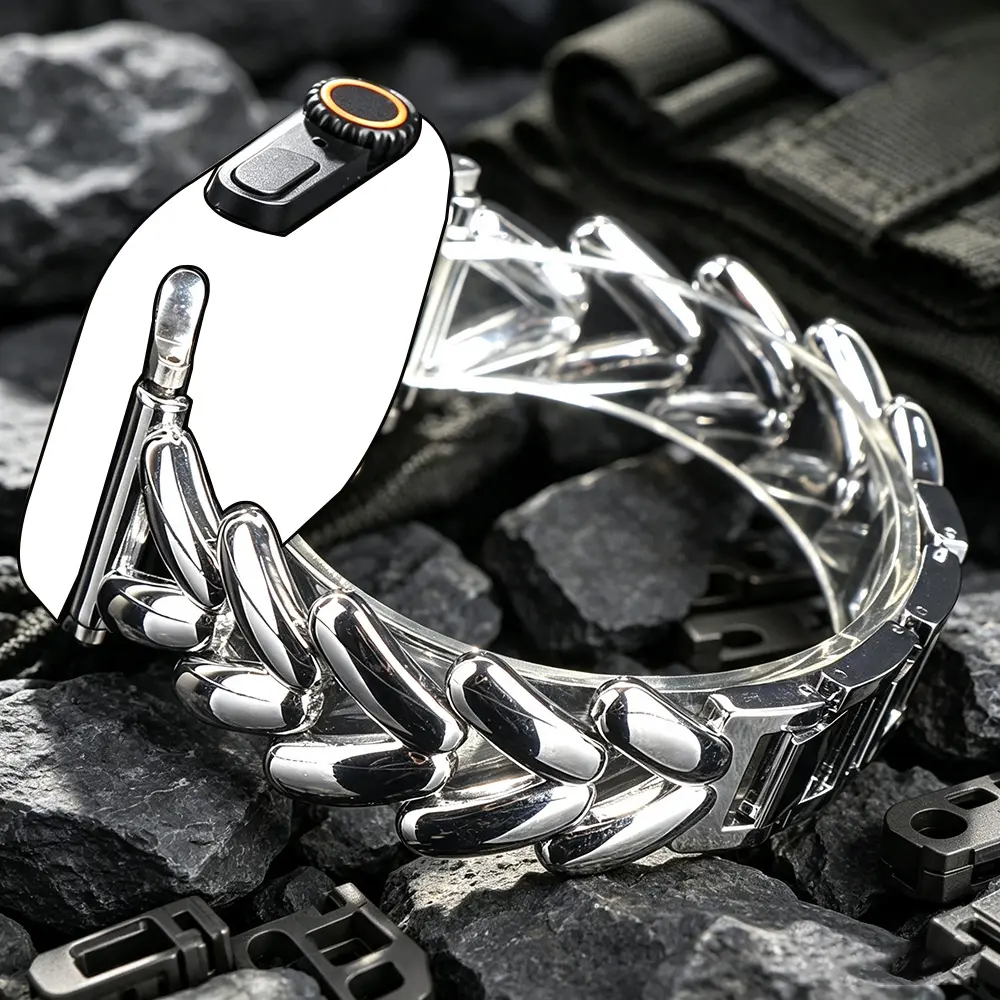 YunStrap Fashion V-shaped Love Metal Band for Apple Watch 49mm 46mm 45mm 44mm 42mm 41mm 40mm, Strap For iWatch Ultra SE 11 10 9 8 7 6 5 4 3 2, Luxury Metal Unisex Strap