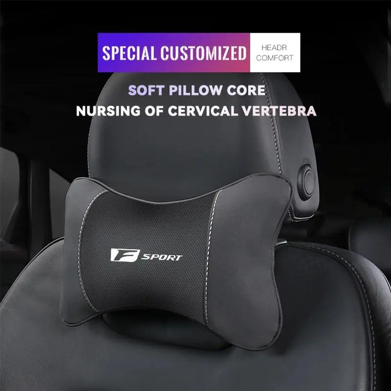 1Pcs Car Seat Headrest Auto Logo Neck Pillow For Lexus Fsport IS250 NX300h ES300h IS350 IS300 RX350 SC430 LS430 LS400 RX330 UX
