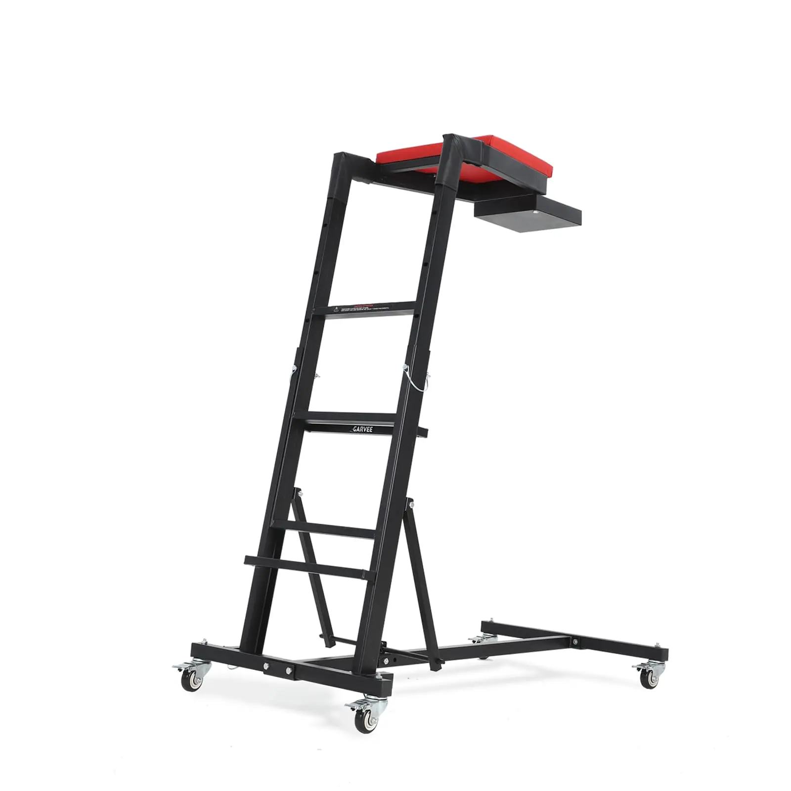 Heavy Duty Topside Engine Creeper for Cars & Trucks – Adjustable Height 45"-66" – 400 lbs Capacity – Collapsible Mechanic Roller Seat with 4 Locking Wheels – Padded Red Deck, Sturdy Black Frame – Ideal for Garage and Engine Bay