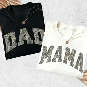 [100% Cotton]Camo Mama Dad Shirt, Comfort Colors, Matching Mom & Dad TShirts, Pregnancy Announcement, Mother's Day Gift for Mom, Dad Gift, Christmas Gift  Printed Lightweight 180gsm T-shirt