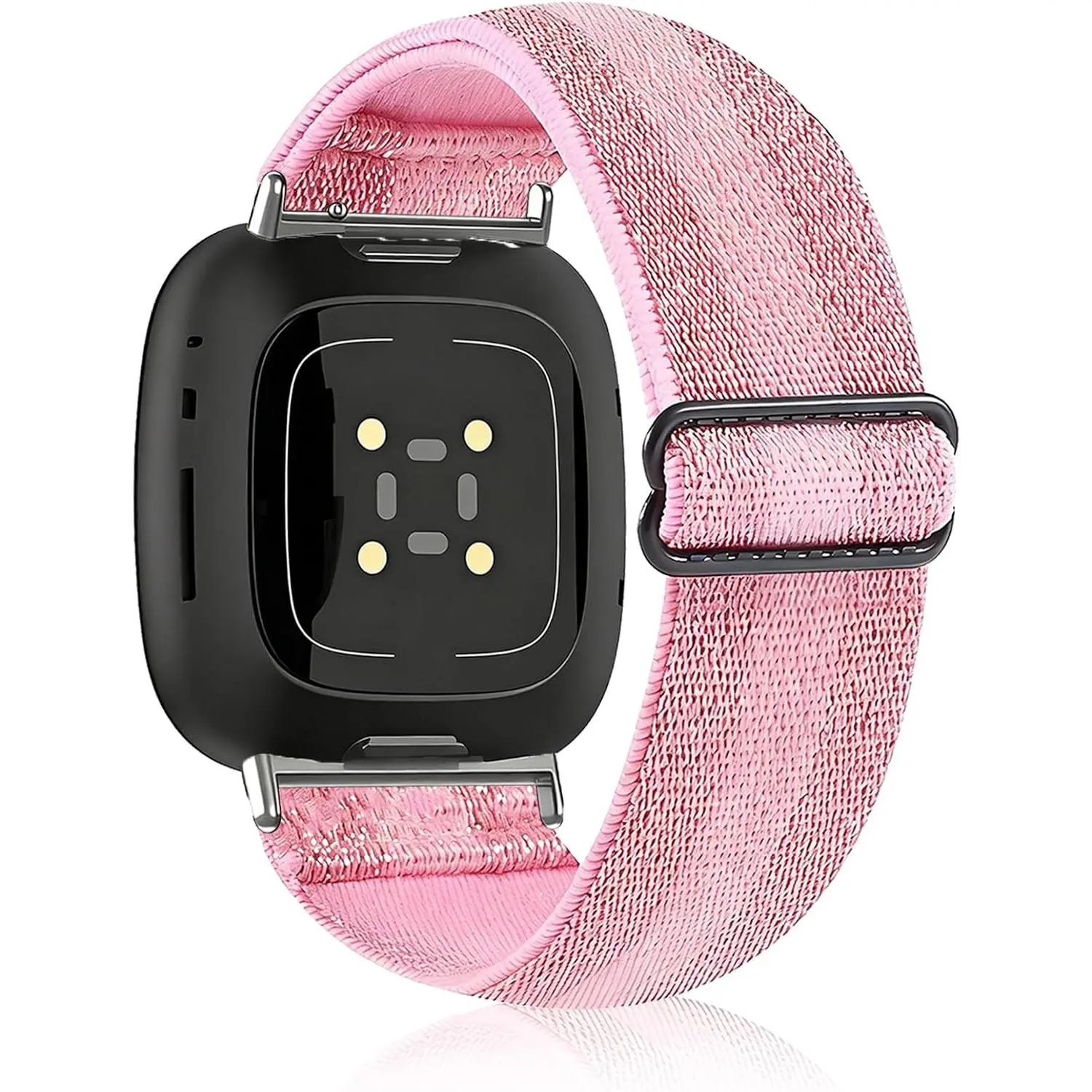 Elastic Nylon Bands Compatible with  Versa 4 / Versa 3 / Sense 2 / Sense, Soft Adjustable Breathable   Wristbands for Women and Men