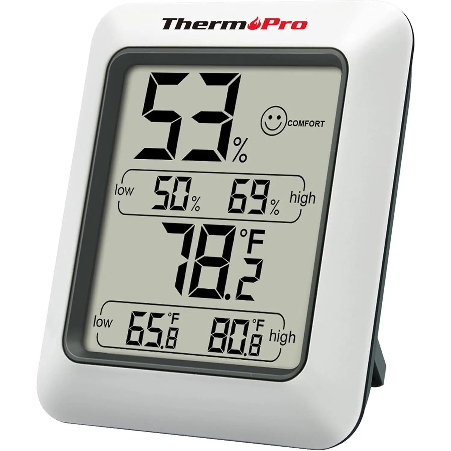 Digital Hygrometer Indoor Thermometer TP50 Model - High Accuracy Temperature-Humidity Monitor, AAA Battery-Powered, High & Low Records, Includes 1 Gauge, 1 User Manual for Healthier Home & Environment, Family Use