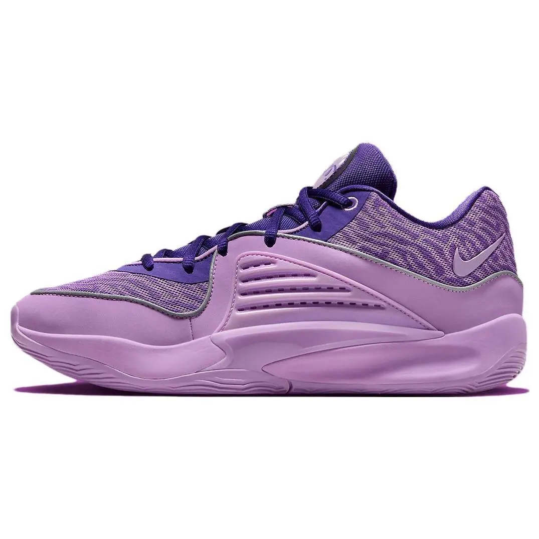 Nike KD 16 Basketball Shoes – Rounded Toe, Low-Cut, Comfortable Unisex Purple Sneakers Verifiable, with credentials and supporting global authentication