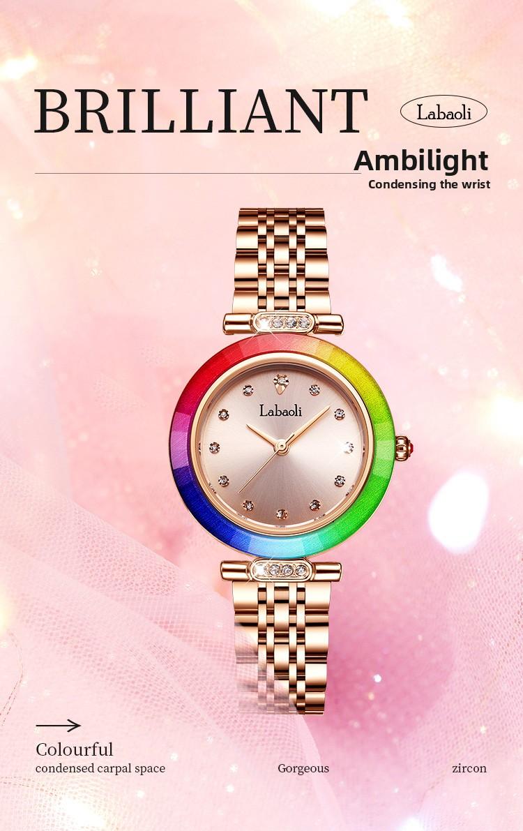 Women's Quartz Watch, Round Dial, Stainless Steel Strap, Elegant Design, Perfect for Parties & Daily Wear, Includes Gift Box, Stainless Steel Wristwatch