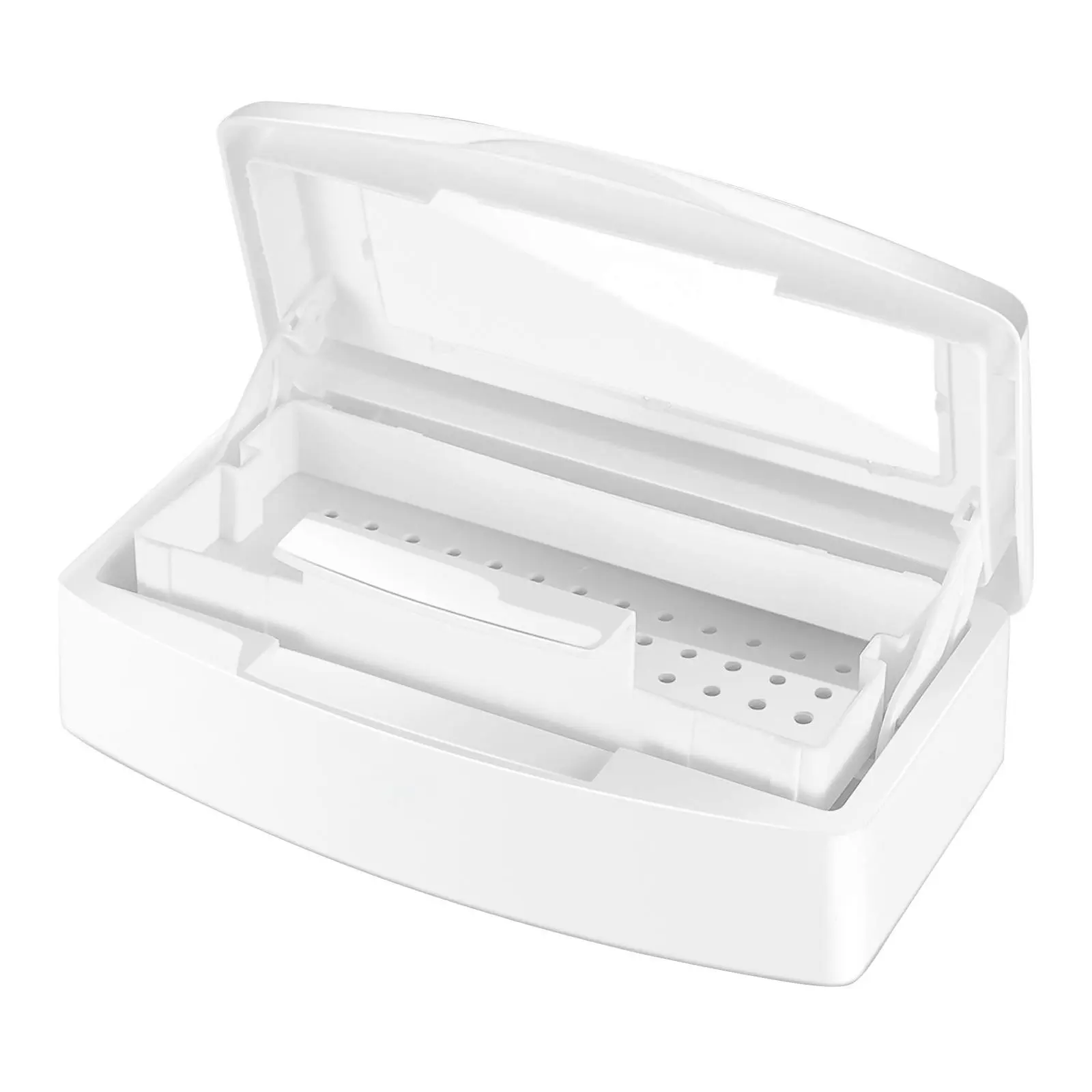 1 Pc Nail Tool Sterilizer Box, Plastic Sterilizing Tray, Plastic Clean Sterilizing Box Storage Organizer For Nail, Tweezers, Eyelash Extensions, Hair Salon, Spa & Cutter Manicure Equipment