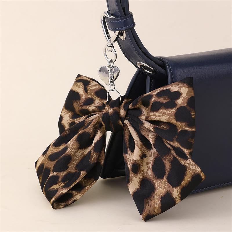 Dark Tone Leopard Bow Heart Set |   Keychain Bag Clip & Hair Accessories