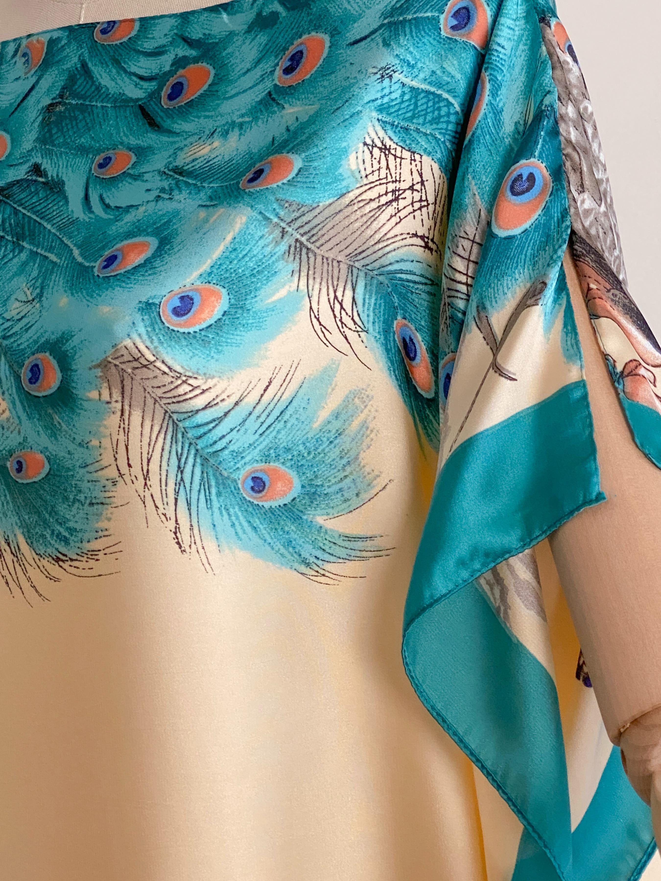 Women's Fashion Print Long Robe Set, Matching Moomoo Dress + Scarf Headband, Casual Woven Fabric, Thin All-Season Wear, Beach Sun Protection