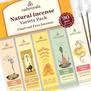 Natural Incense Sticks Variety Pack - (5 Variants) Charcoal Free Inscents-Sticks, Made from Upcycled Flowers| Sacred Insence-Sticks from All Cultures (Inciensos Aromaticos)