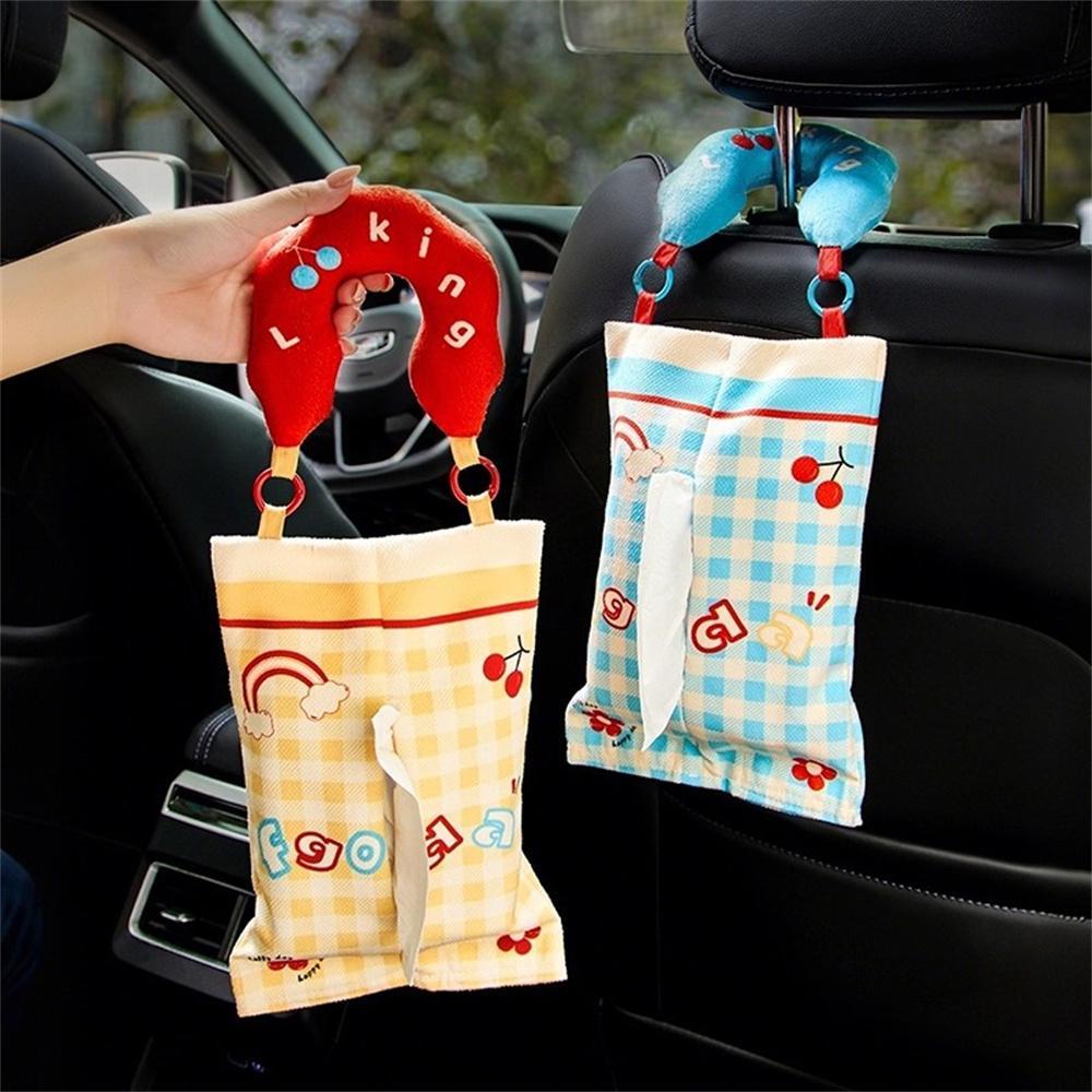 Car mounted paper box cover, home tissue storage, hanging bag, hanging creative cartoon decoration tissue cover, can be carried