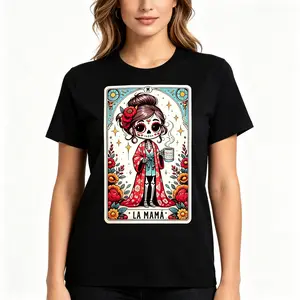 "La Mama Floral Skull Mexican Cultural" Graphic Unisex Tee |   All-Season Breathable Top