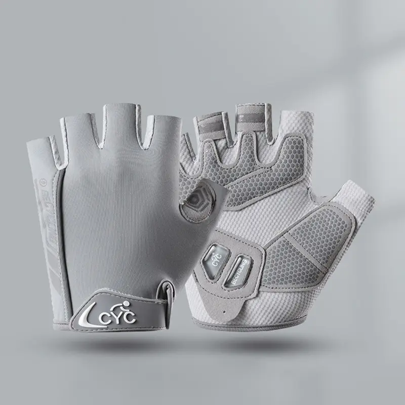 Breathable Half Finger Workout Gloves, Non-Slip Padded Gloves for Gym, Cycling & Training, Sporty Design, All Seasons Use