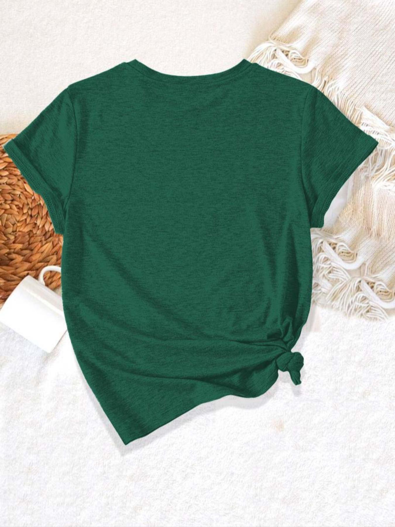 【Plus Size】 Dragonfly Print Round Neck Tee, Casual Short Sleeve Crew Neck T-shirt for Summer, Women's Clothing for Daily Wear