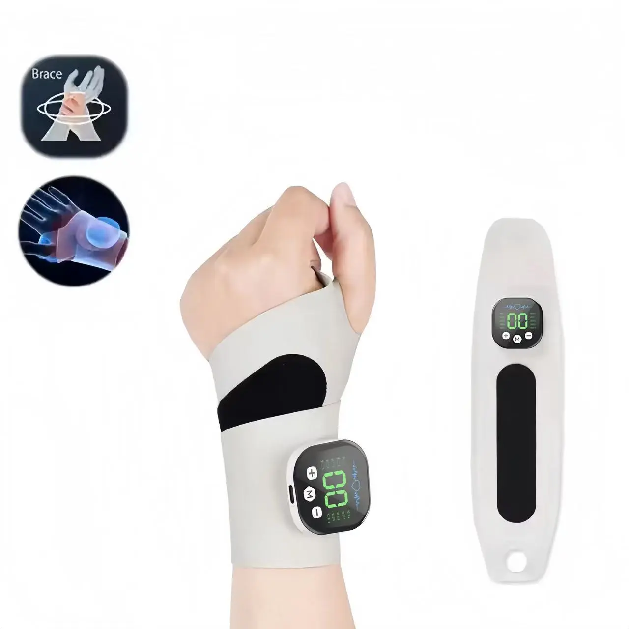 3-In-1 Rechargeable Wireless Hand Massager, Microcurrent Therapy, 10 Modes, 29 Intensity Levels, Ideal for Arthritis & Carpal Tunnel Syndrome