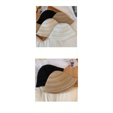 1 piece of 2026 new summer women's hollow sun hat, breathable and thin fashion design, suitable for shopping and traveling