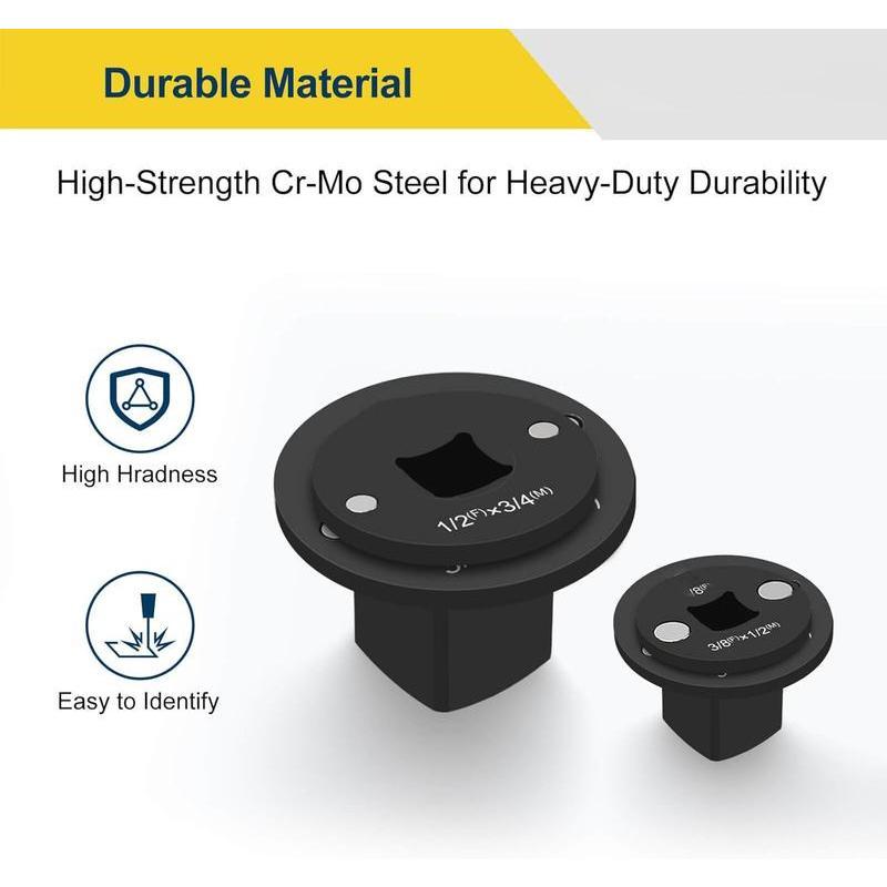 Low Impact Socket Adapter Set Drive Ratchet Adapter 4-Piece Set with Precise Dimensions for Compatibility Durable Cr-Mo Steel Stackable Design for Automotive Repairs and DIY Projects