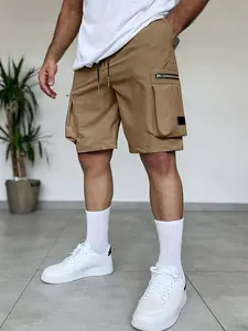 Men's Zipper Pocket Outdoor Gym Shorts, Lightweight Running Fitness Shorts, Slim-Fitting, Ideal for Active Lifestyle