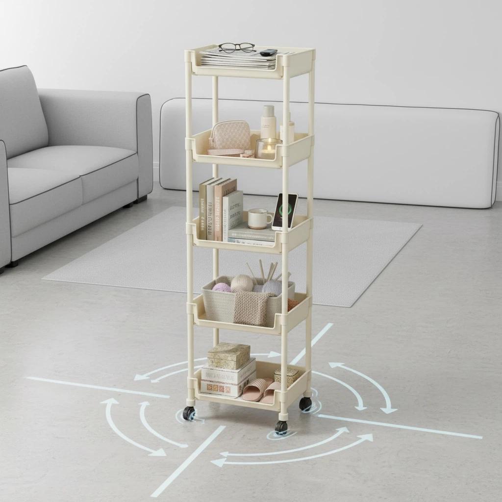 #Multifunctional Multi-Layer Plastic Storage Cartwith Wheels, Layered Shelf Organizer for Bedroom Bathroom Living Room, AdjustableStanding Shelf Suction Cup Sponge Holder for Kitchen Sink  semiannual  sale 2025 easy install kit glove clip cas oz sce