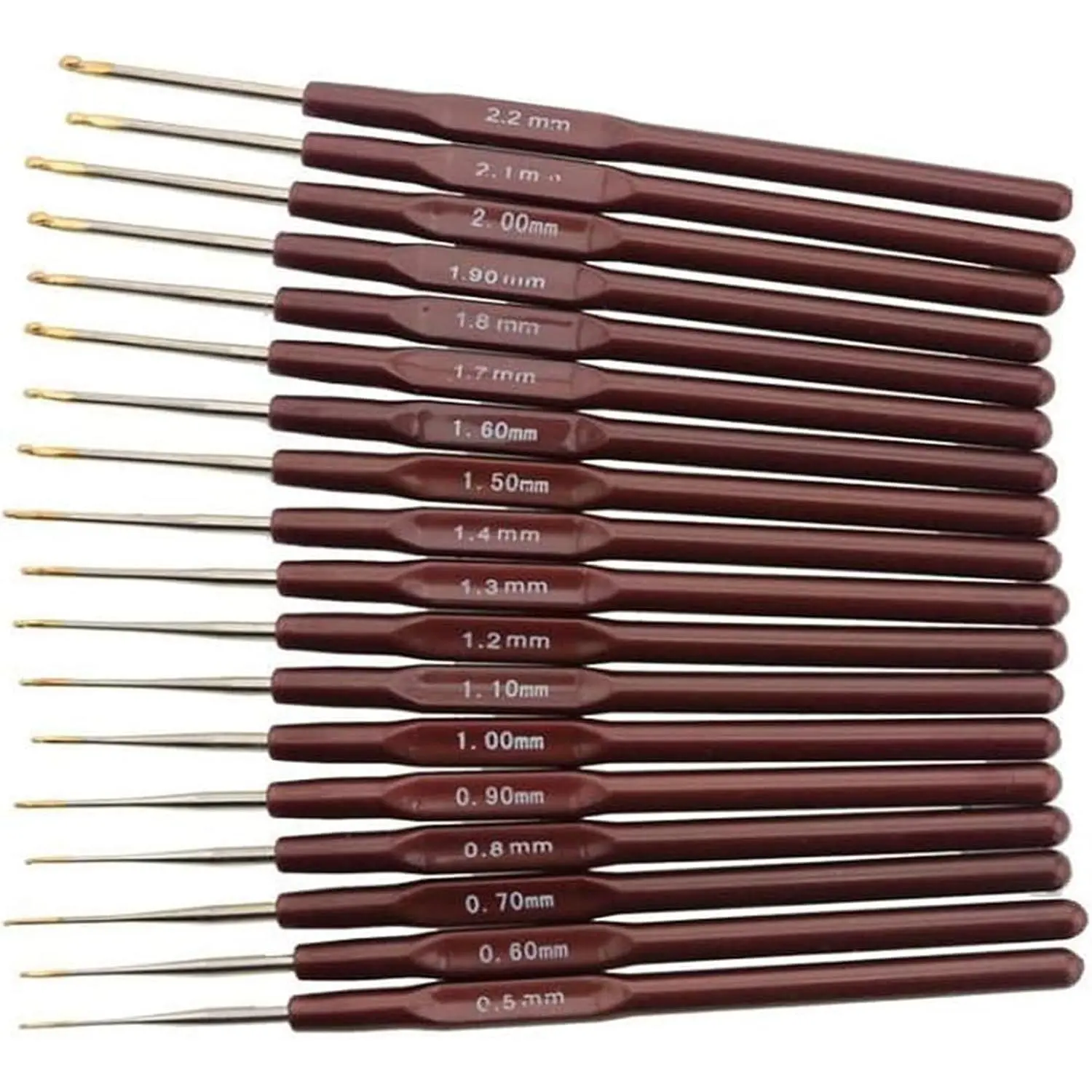 18 count Lace Crochet Hooks Set, 0.5mm-2.2mm Different Sizes Lightweight Crochet Lace Knitting Tool Set for Sweater Hat Scarf Socks