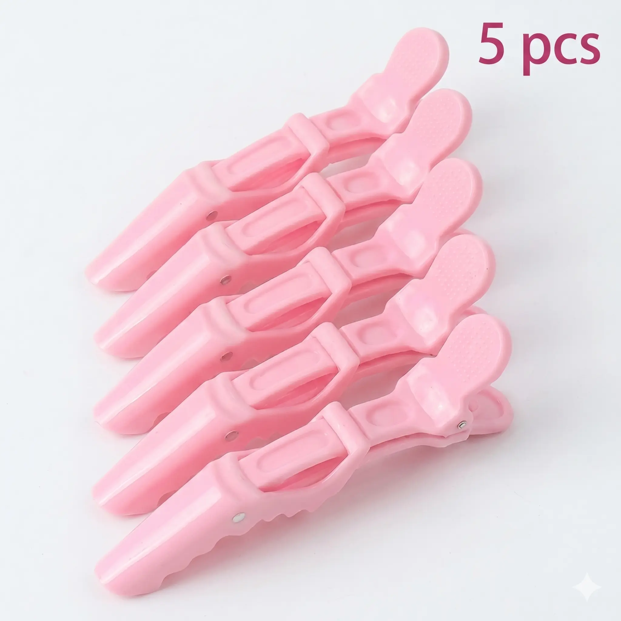 5 Pack Professional Alligator Hair Clips, Plastic Salon Hair Styling Clips for Hair Styling