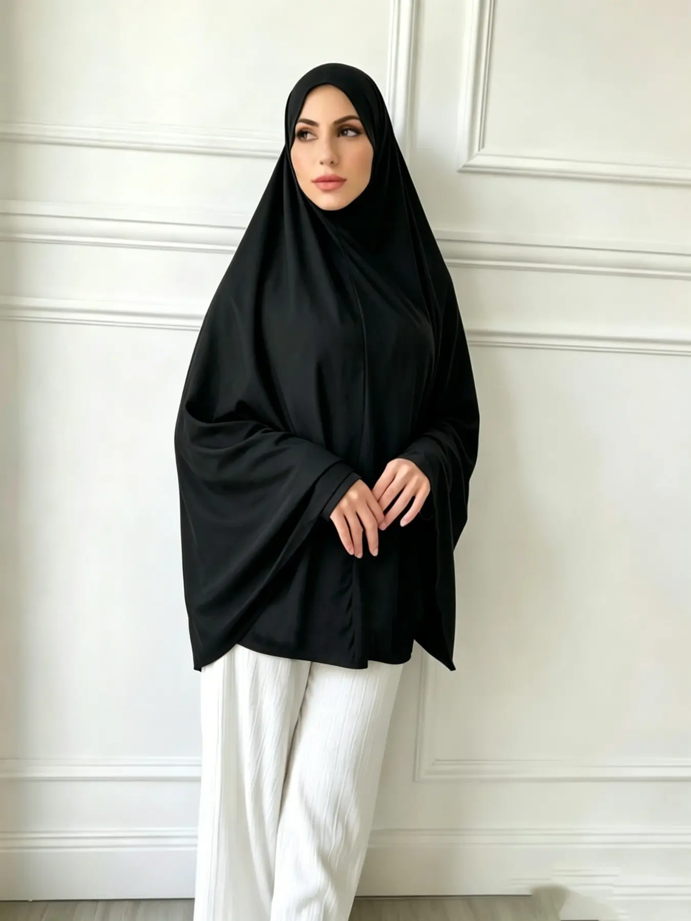 Women's Solid Color Instant Hijab, Casual Chic Elegant Fashionable Modesty Hijab Wrap for Daily Wear, Fashion Accessories for Women & Girls