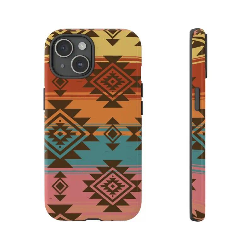 Aztec Western phone Cases For iPhone 17 16 15 14 13 12 Promax Pro Plus, Double-layer hard shell protection,best Gift