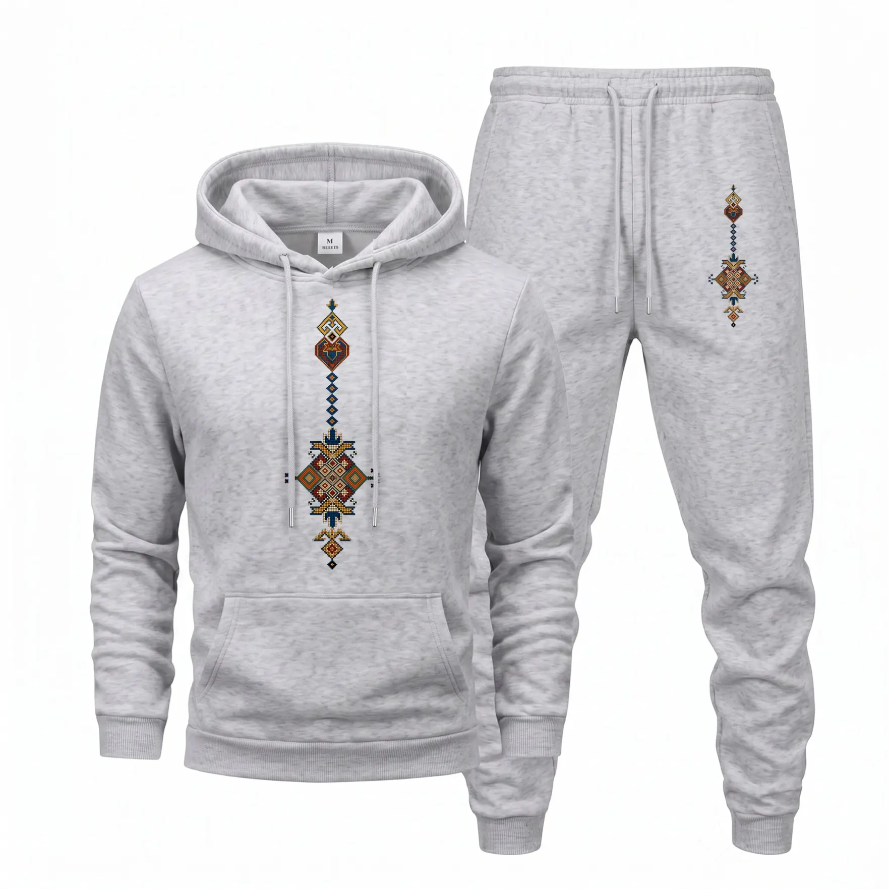 Men’s Hoodie and Sweatpants Set, Graphic Print Pullover Hoodie Matching Jogger Pants Outfit, Casual Streetwear Tracksuit for Men, Comfortable 2 Piece Sweat Suit for Fall Winter, Daily Wear, Travel, Outdoor Activities and Lounge
