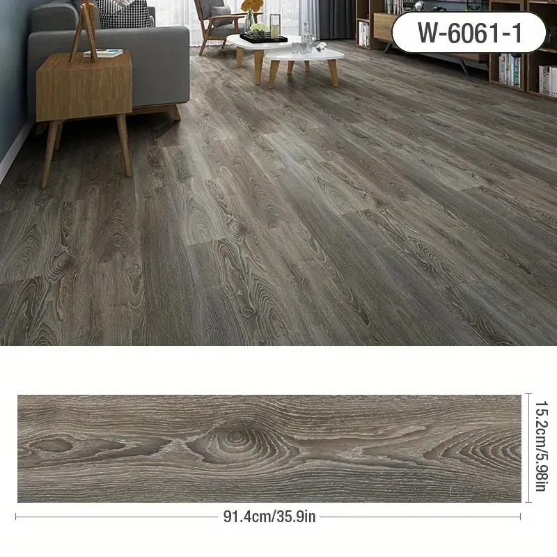 Wood Grain Pattern Floor Sticker, 5 Counts Self Adhesive Floor Sticker, Easy To Install Wall Decal for Living Room, Bedroom, Kitchen