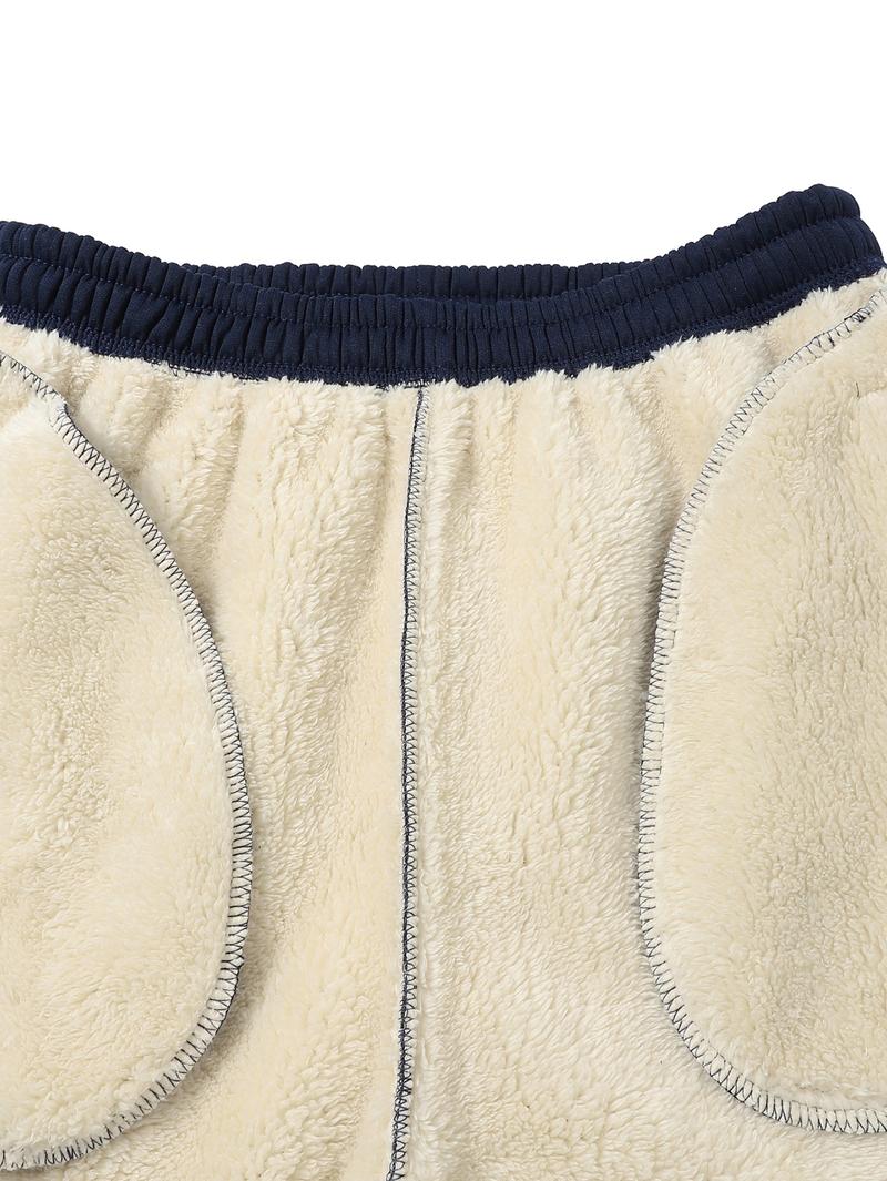 Two Jogger Pants with Elastic Waistband and Drawstring, Side Zipper, Fleece Lining, Urban Commuter Office Worker Outfit, Flowy Relaxed Fit with Ankle Cuffs, Fleece Lined Training Gymwear