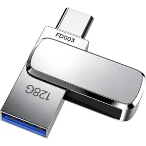 128GB Flash Drive USB C Thumb Drive up to 240 MB/s,  USB FlashDrive USB-C and A 3.2, Zinc Pendrive Memory Stick for  15/16Pro/Win/Android OTG with Water, Dust, and Drop Resistance