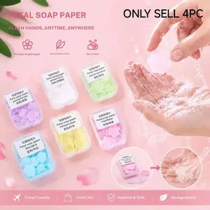 400 Petal Soap Sheets, Portable & Dissolvable Hand Wash Paper, 4-Box Set for Flower-Shaped Disposable Scented, Fragrance Soap, Floral Soap Flakes, Portable Lightweight Hand Soap for Indoor/Outdoor Travel, Camping, Hiking & Back to School Gifts