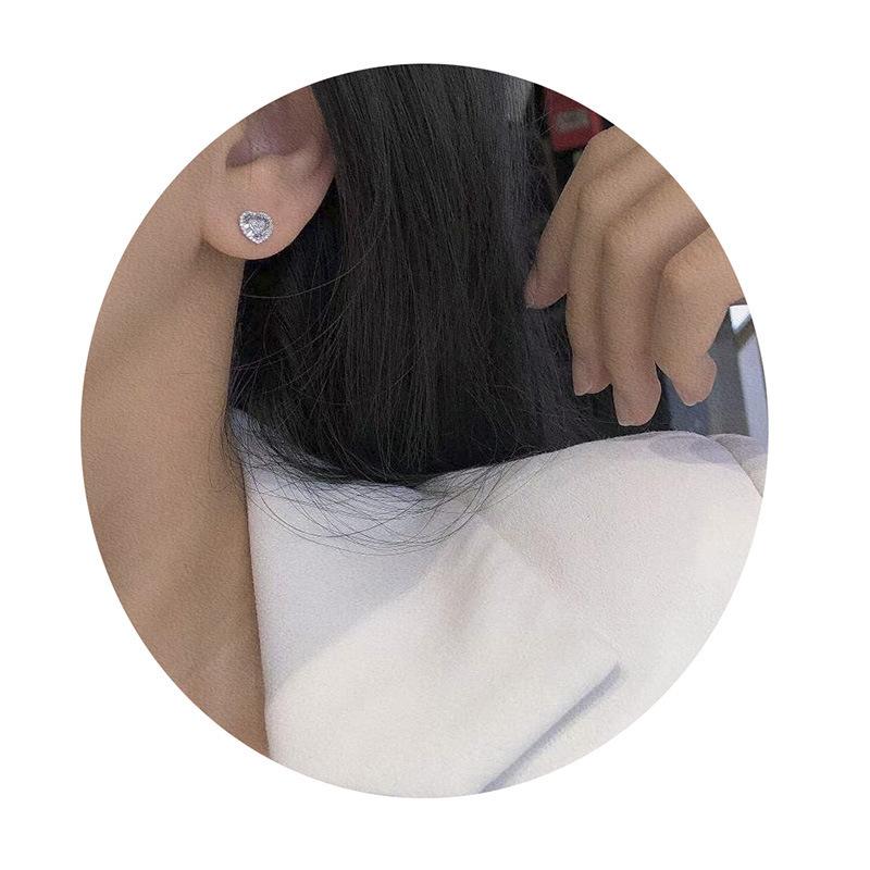 Luxury Heart Shape Full Zircon Stud Earrings for Women | 18K Gold Plated Sparkling CZ Halo Earrings | Sweet & Versatile Daily Wear Jewelry