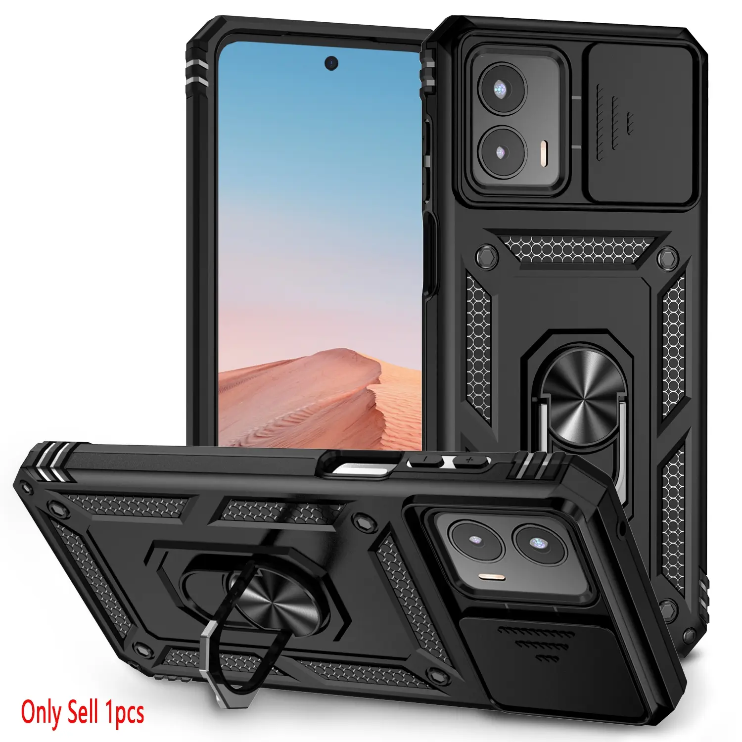 Case for Moto G 5g 2023 Smartphone Casing Protector Full-Body Dustproof Armor Case, Shockproof Protective Cover, Shockproof Camera Lens Cover, 360° Rotating Ring, Magnetic Car Mount for Motorala Moto G 5G 2023 Case